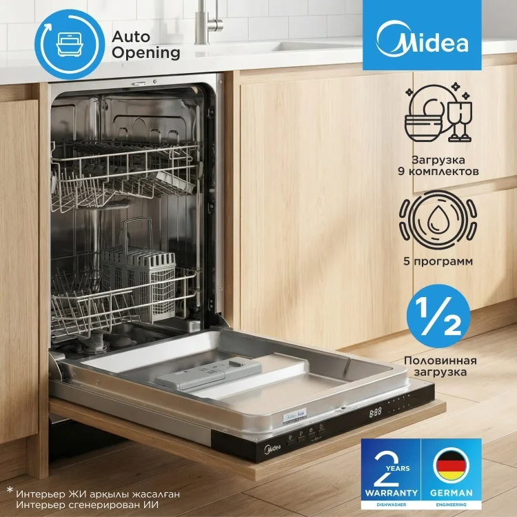 Посудомоечная машина Midea MID45S060-C серая
