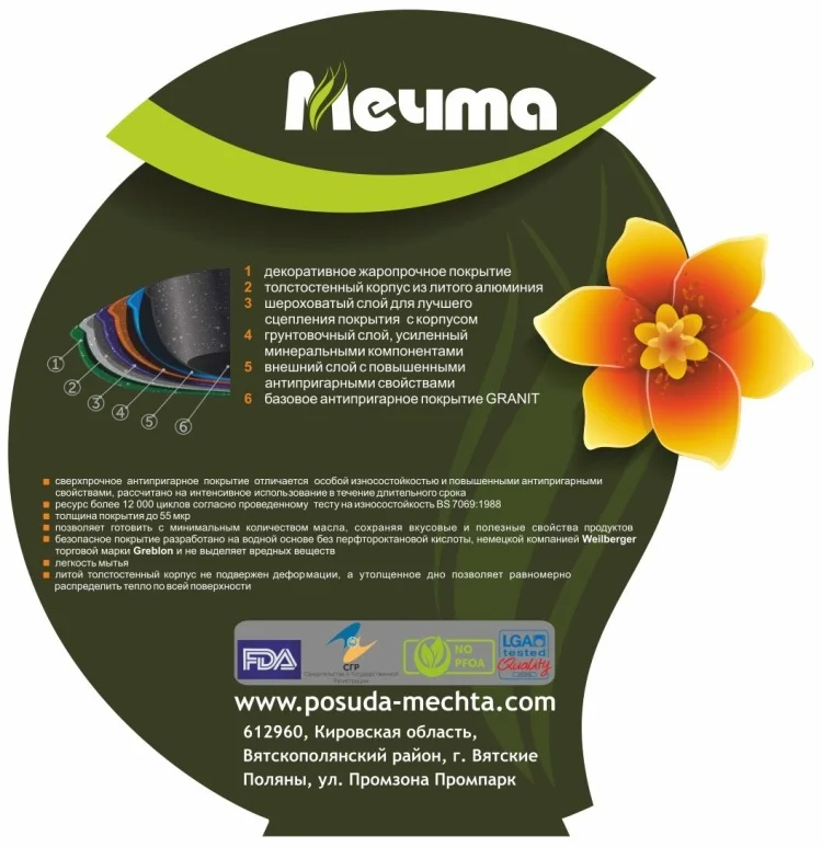 Сковорода Мечта Granit Star 22см купить,12490