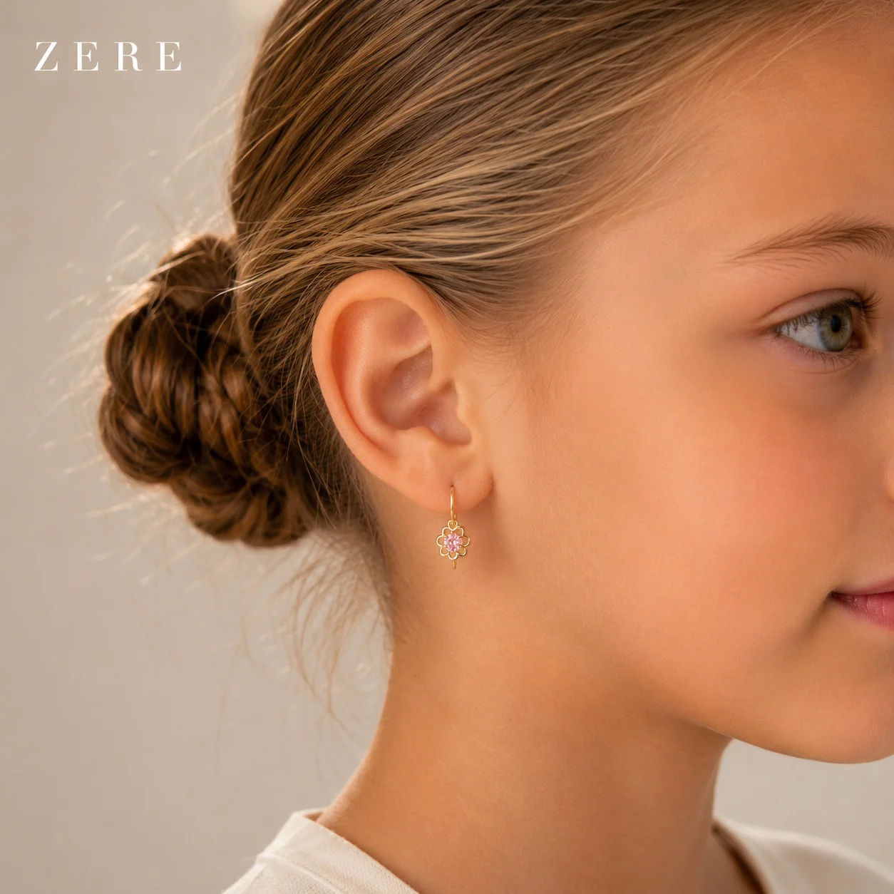 Серьги детские Zere ZR040634 красное золото 0.75 гр купить,58625