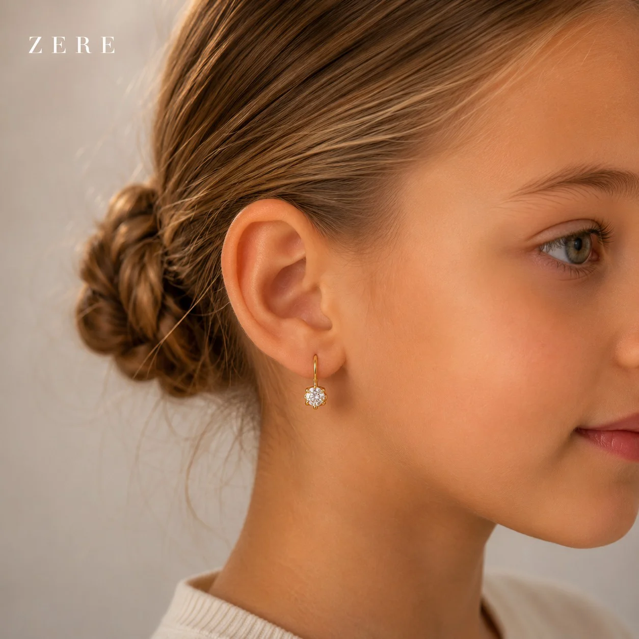 Серьги детские Zere ZR040636 красное золото 1.02 гр купить,102900