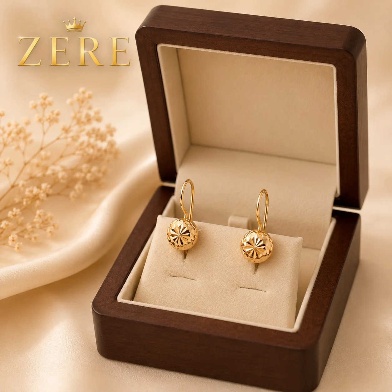Серьги детские Zere ZR040643 шарики красное золото 1.15 гр купить,93625