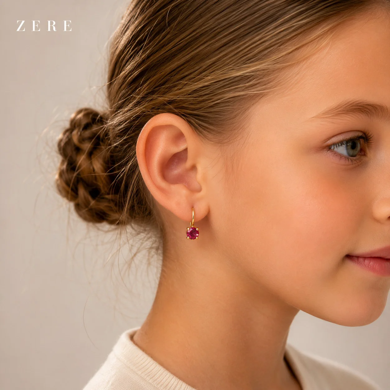 Серьги детские Zere ZR040635 красное золото 0.98 гр купить,78750