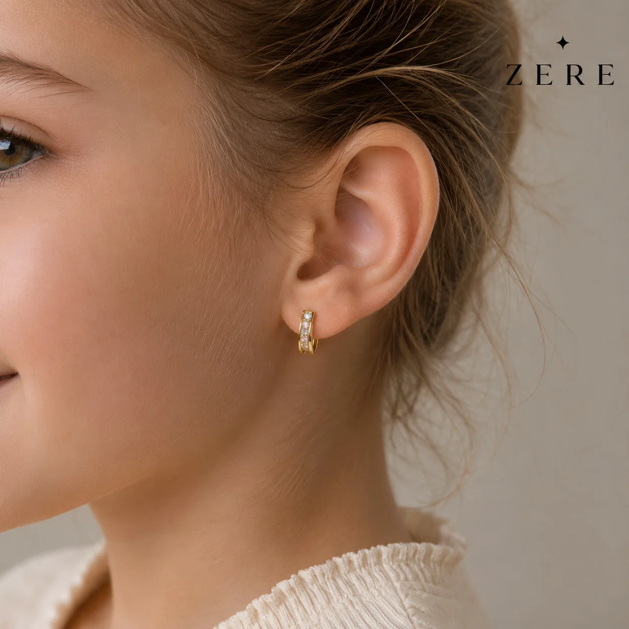Серьги-дорожки детские Zere ZR040639 красное золото 0.85 гр купить,67375