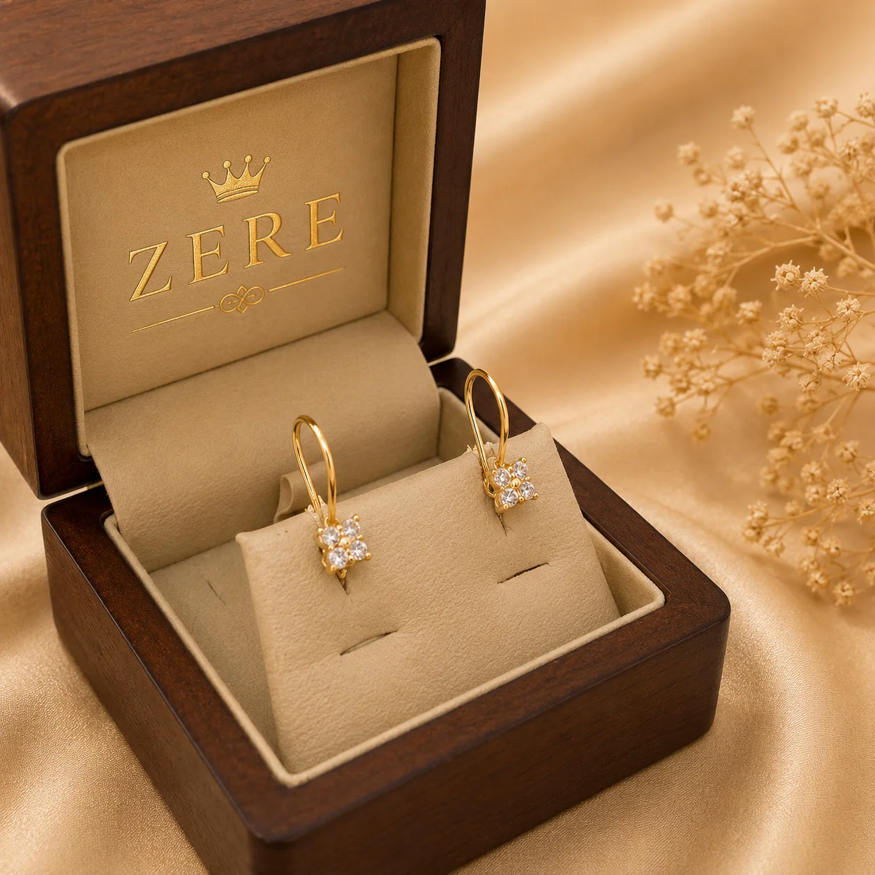 Серьги детские Zere ZR040649 цветы красное золото 1 гр купить,80500