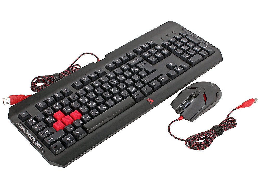 Клавиатура+мышь игровая A4Tech Bloody Q1100 черная купить,0