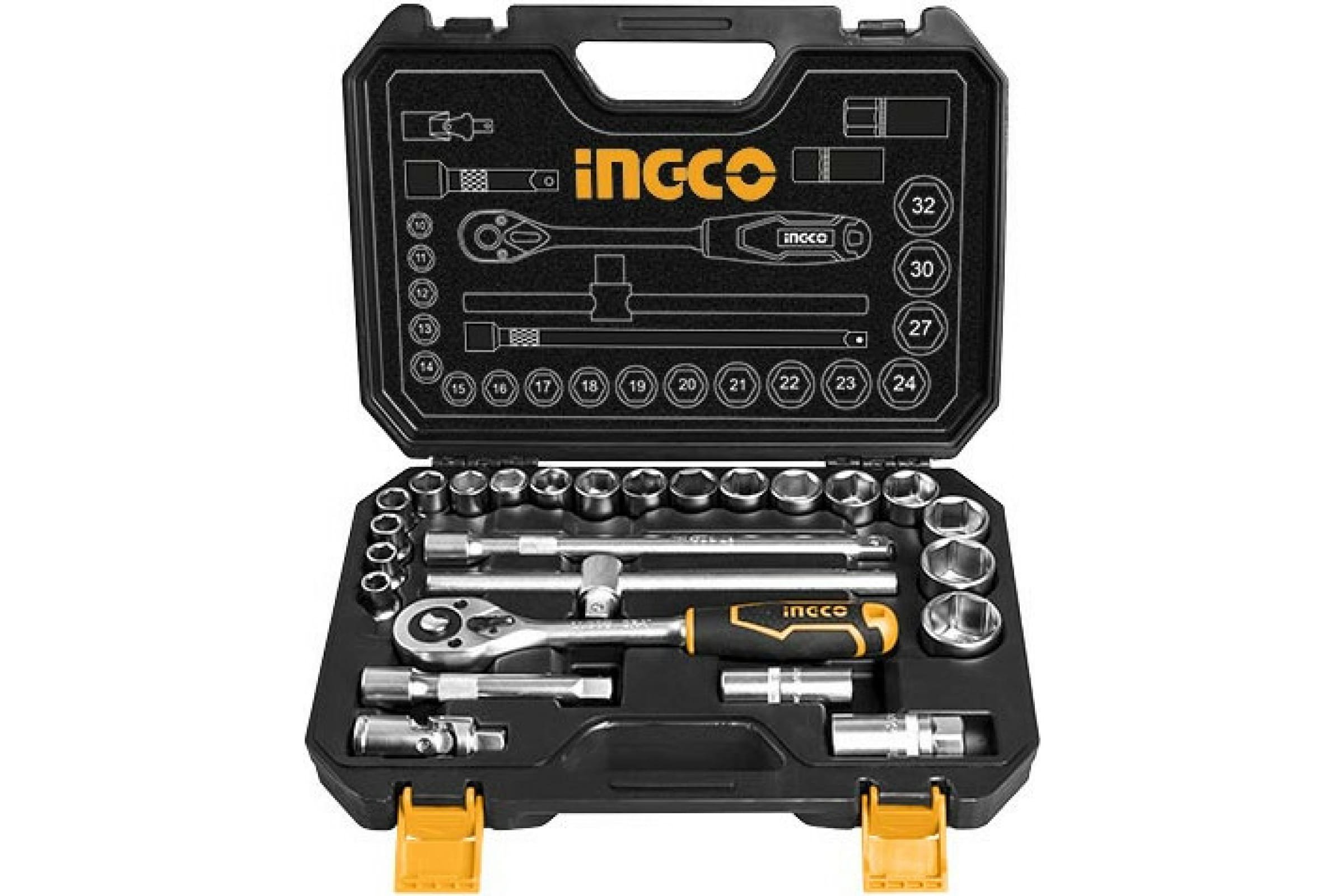 Набор головок 1/2" с трещоткой 25шт INGCO INDUSTRIAL HKTS12251