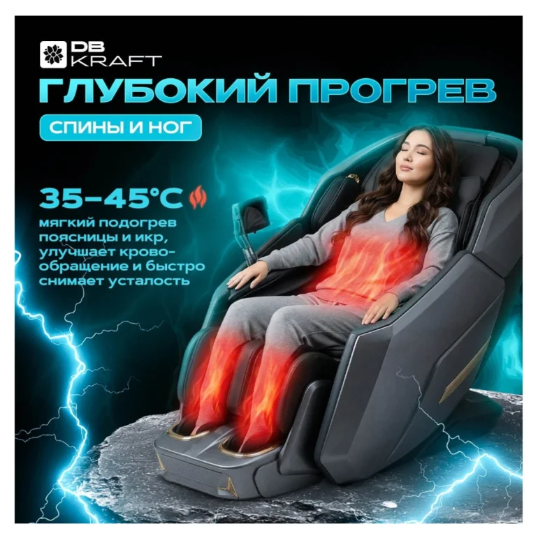 Массажное кресло DB kraft Sonic Energy до 150 кг серое - ForteMarket Массажное кресло DB kraft Sonic Energy до 150 кг серое купить,NaN