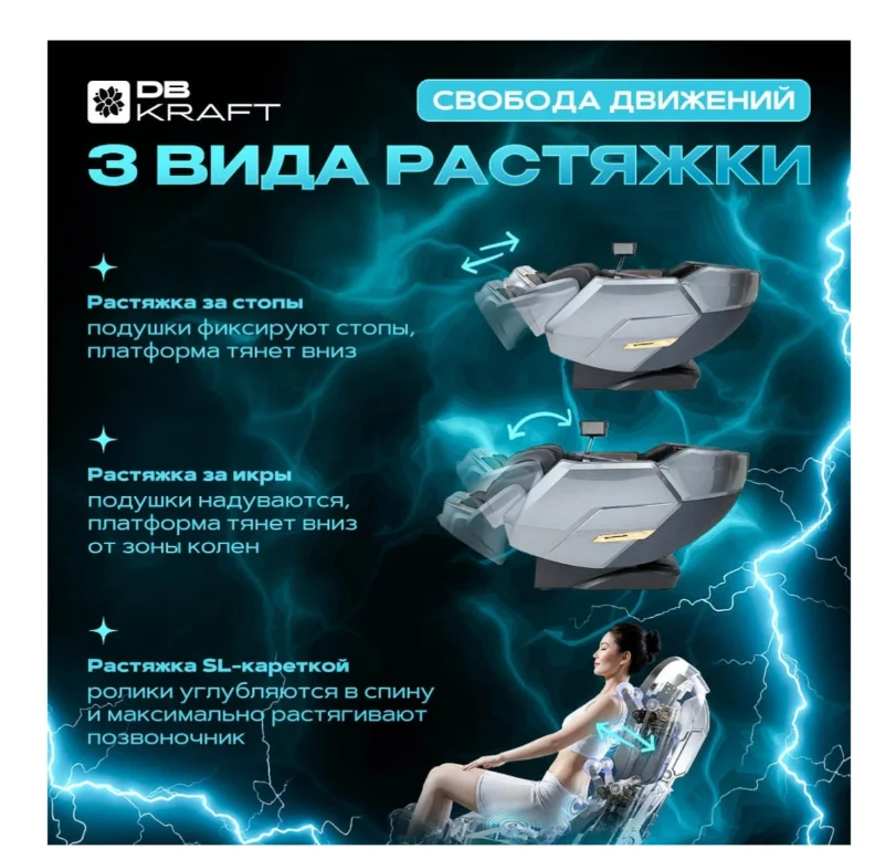 Массажное кресло DB kraft Sonic Energy до 150 кг серое - ForteMarket Массажное кресло DB kraft Sonic Energy до 150 кг серое купить,NaN