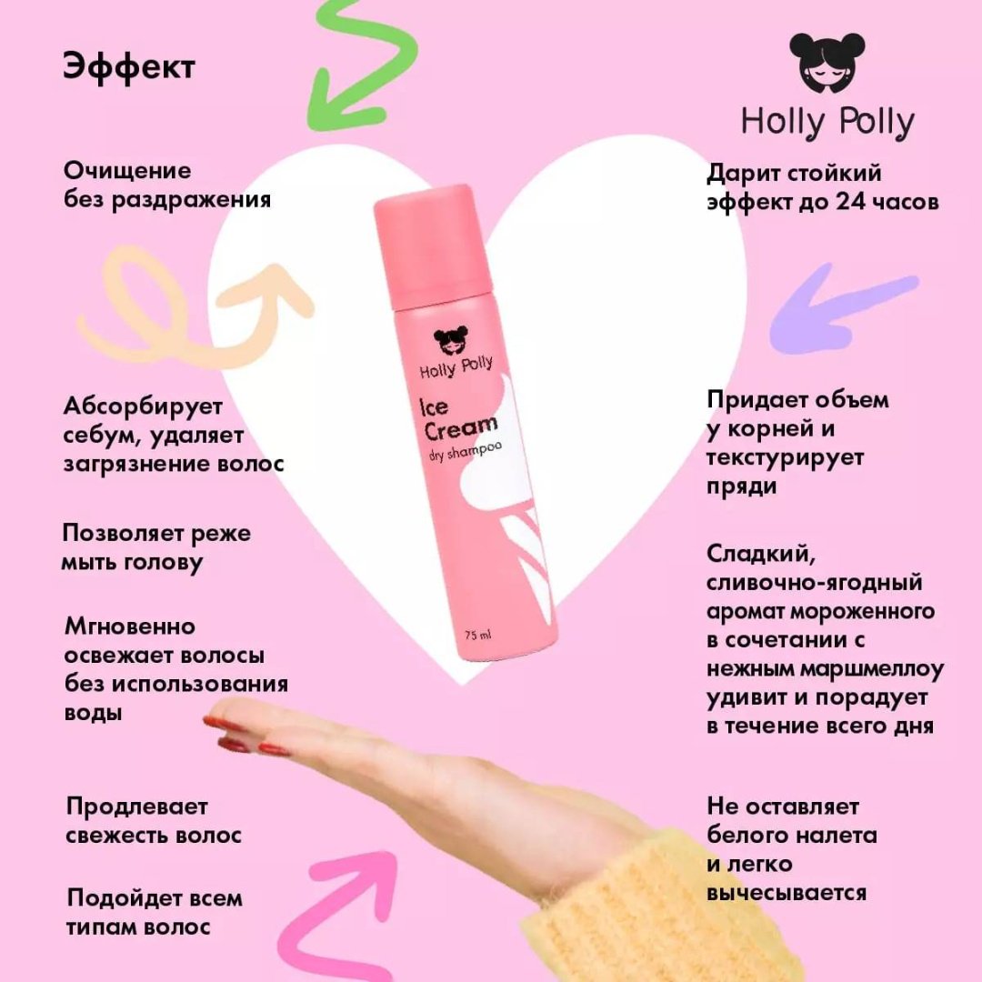 HOLLY POLLY мини Ice Cream сухой шампунь 75 мл - ForteMarket HOLLY POLLY мини Ice Cream сухой шампунь 75 мл купить,0