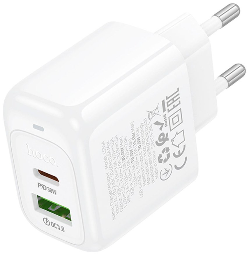 Зарядное устройство Hoco CS55A USB Type-C белый купить,NaN