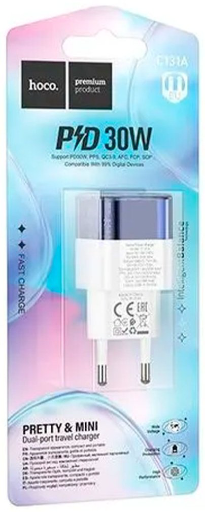 Зарядное устройство Hoco C131A USB Type-C белый купить,NaN