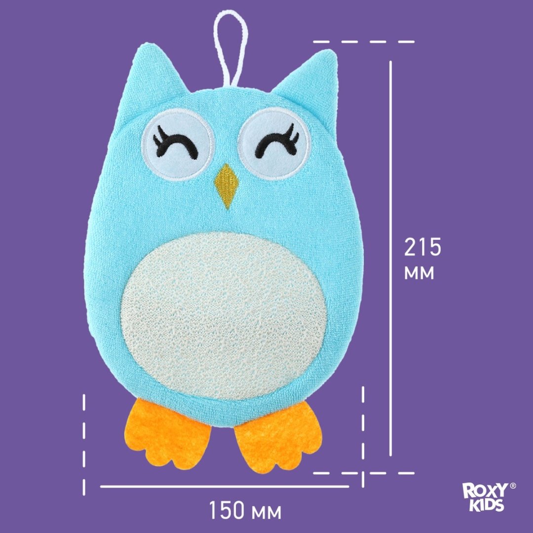 ROXY-KIDS Baby Owl мочалка-рукавичка для тела голубая - ForteMarket ROXY-KIDS Baby Owl мочалка-рукавичка для тела голубая купить,0