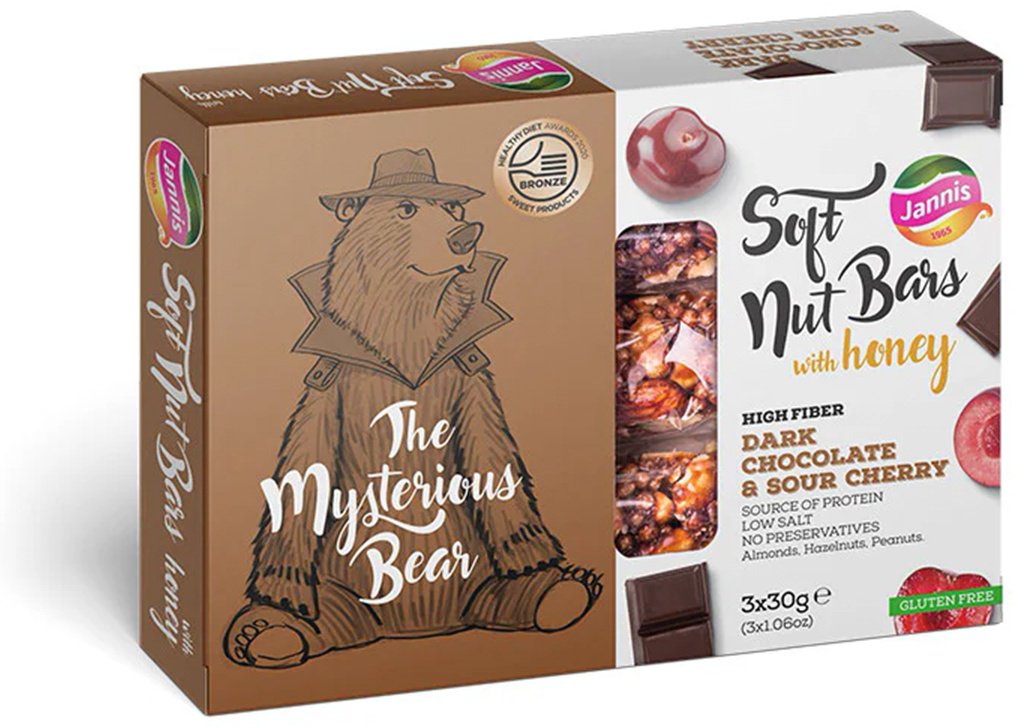 Jannis батончик dark chocolate&sour cherry 3 шт