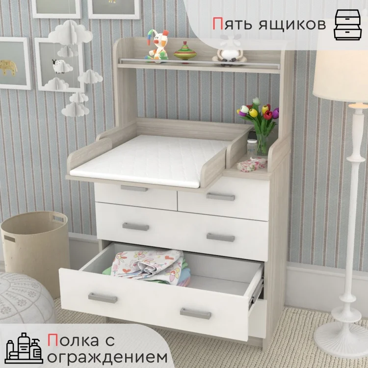 Комод Tomix Bristol белый/шимо светлый - ForteMarket Комод Tomix Bristol белый/шимо светлый купить,0