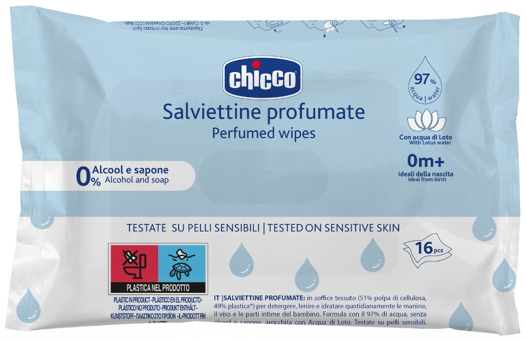 Детские влажные салфетки Chicco Влажные очищающие салфетки 16 шт купить,NaN