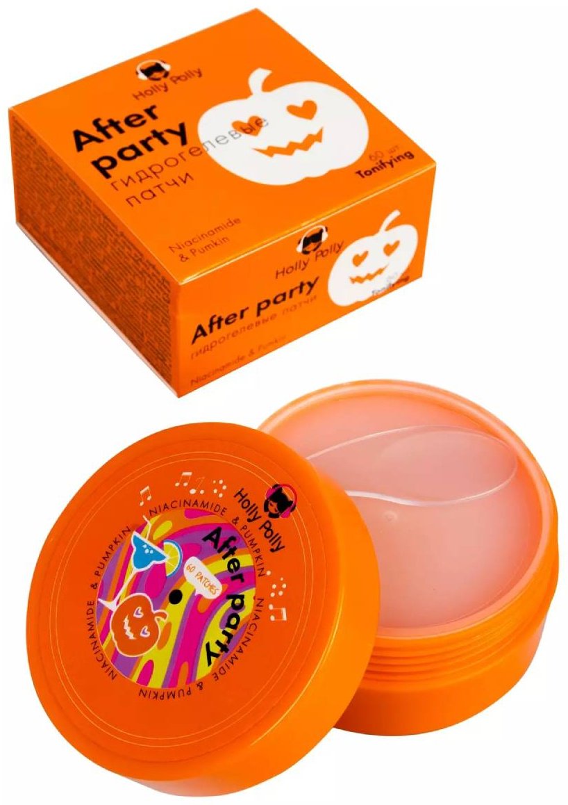 Патчи HOLLY POLLY гидрогелевые After Party с Ниацинамидом и экстрактом Тыквы омолаживающие 60 шт
