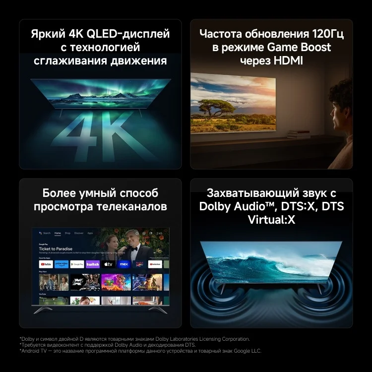 Телевизор Xiaomi A Pro 2026 L43MB-APRU QLED 4K UHD 43" Black