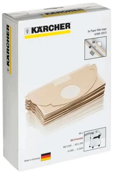 Мешок для пылесоса Karcher WD 2 6.904-322.0 5 шт 
