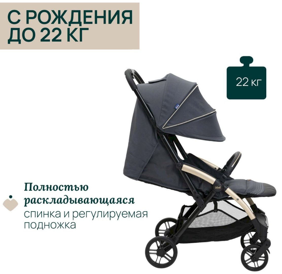 Коляска прогулочная Chicco Goody XPlus, темно-серый купить,NaN