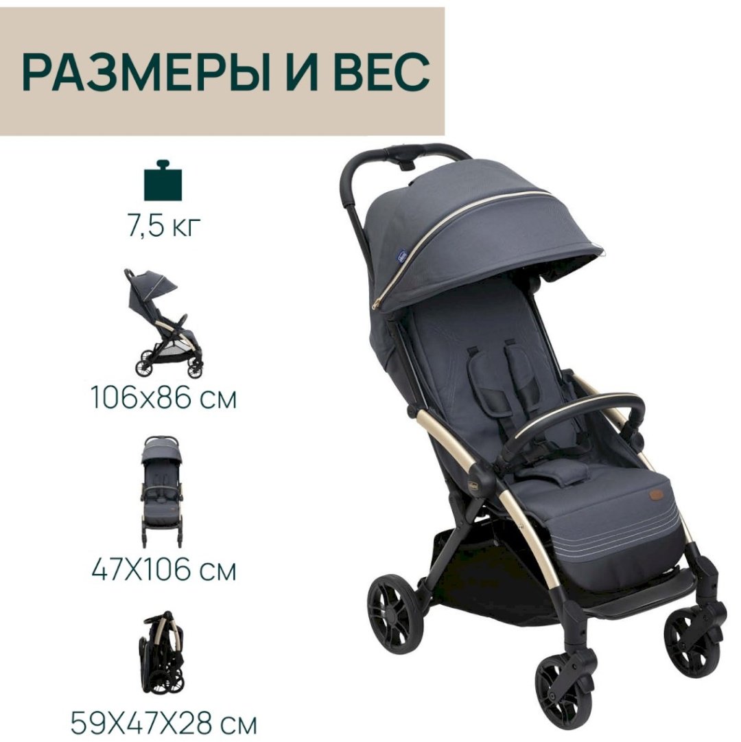 Коляска прогулочная Chicco Goody XPlus, темно-серый - ForteMarket Коляска прогулочная Chicco Goody XPlus, темно-серый купить,0