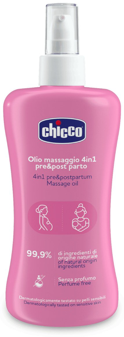 Chicco Масло массажное 4в1 от растяжек масло 200 мл купить,NaN