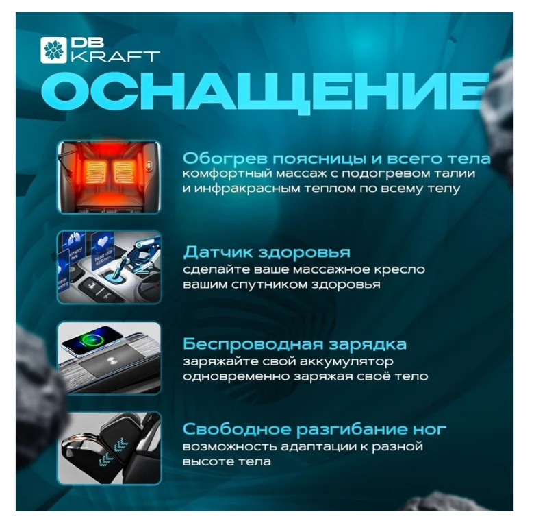 Массажное кресло DB kraft Sculptor до 150 кг чёрное купить,NaN