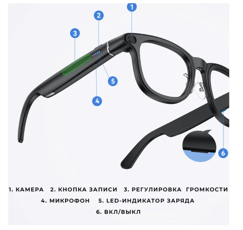 Смарт-очки EX X01 Ultra черный купить,NaN