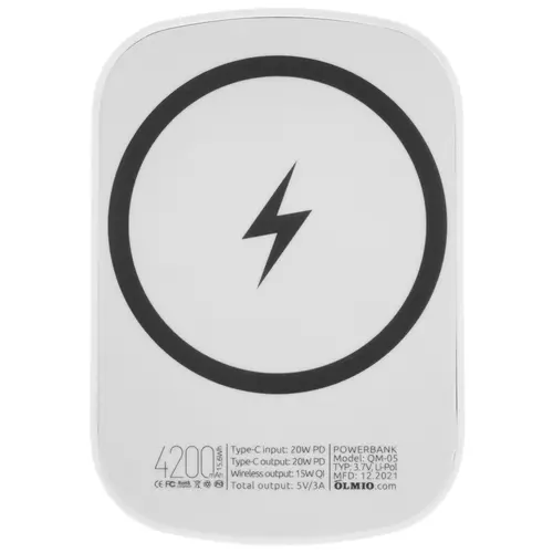 Power Bank Olmio QM-05 4200mAh белый