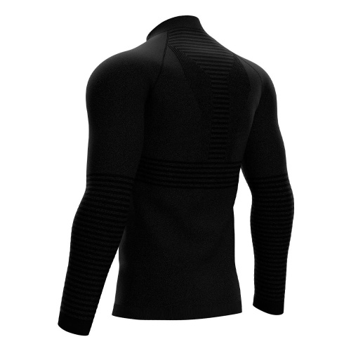 Футболка с длинным рукавом Compressport Seamless Zip черная S купить,NaN