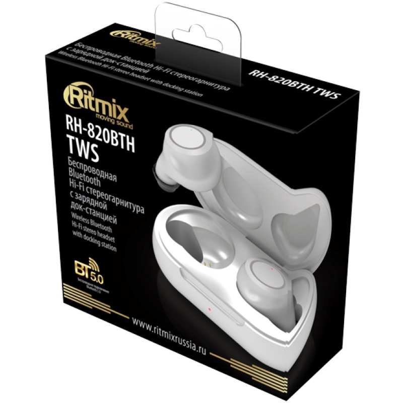 Наушники Ritmix RH-820BTH TWS белые купить,NaN
