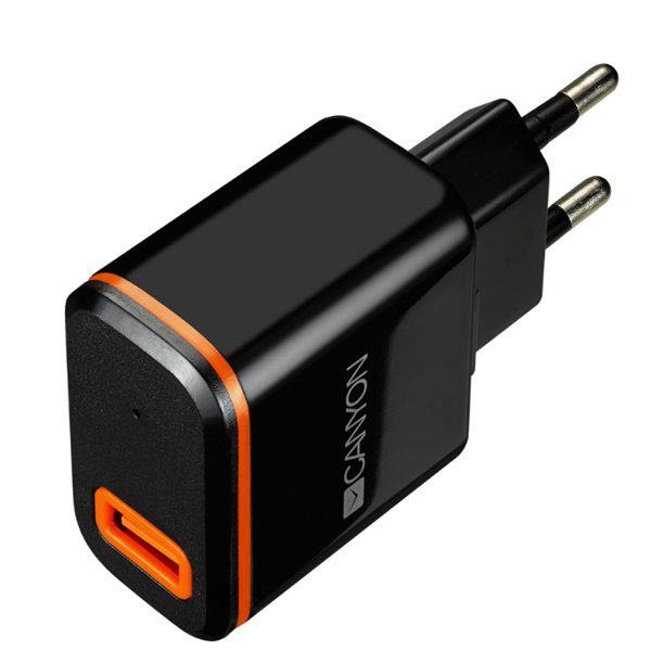 Зарядное устройство Canyon CNE-CHA042BO черно-оранжевое