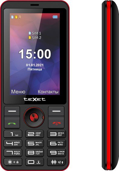 Мобильный телефон Texet TM-321 Black-Red