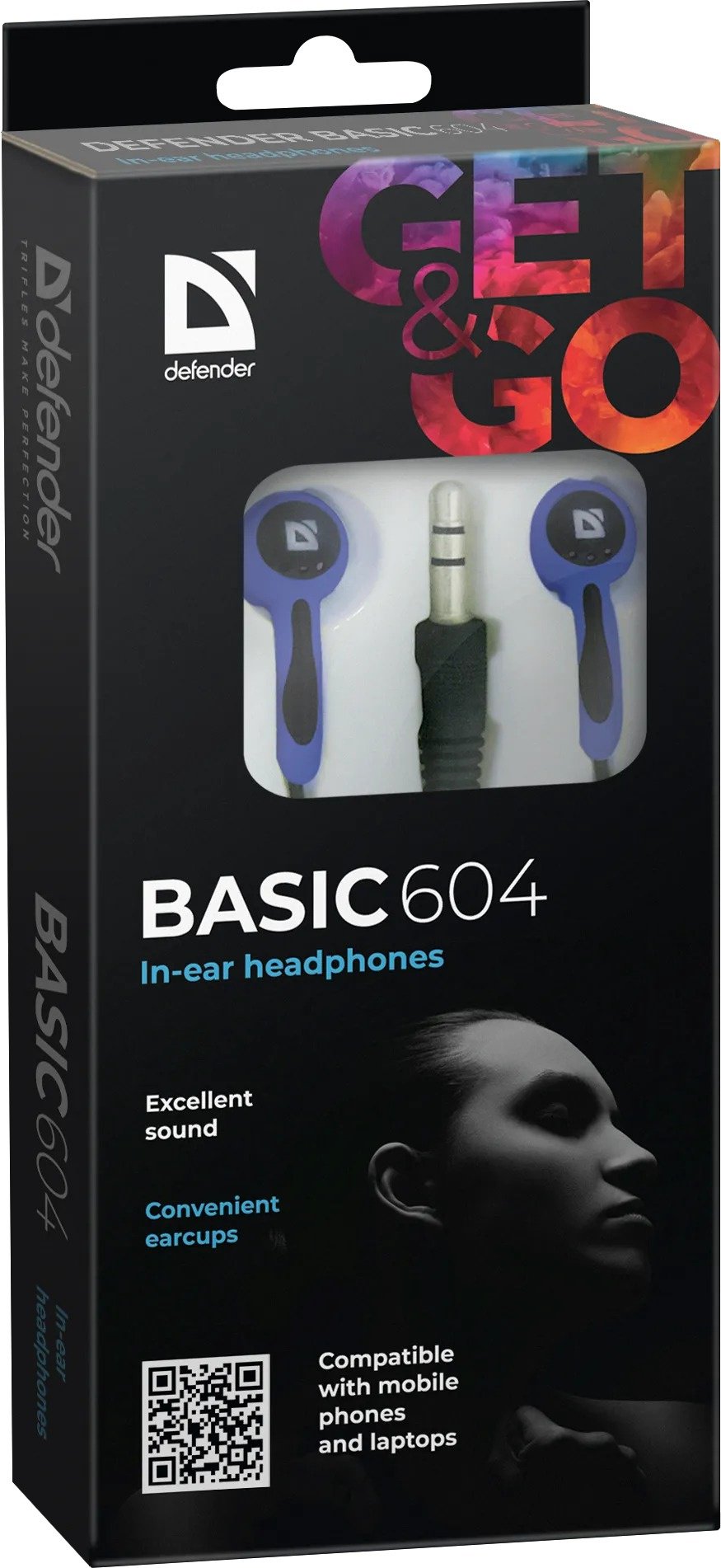 Наушники Defender Basic 604 Blue синий купить,0