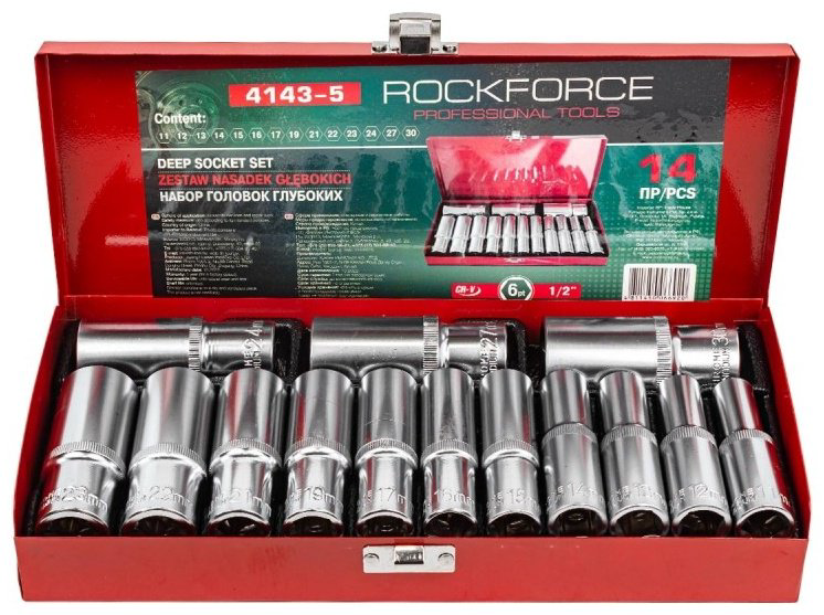 ROCKFORCE набор торцевых головок 1/2 RF-4143-5 14 шт купить,NaN