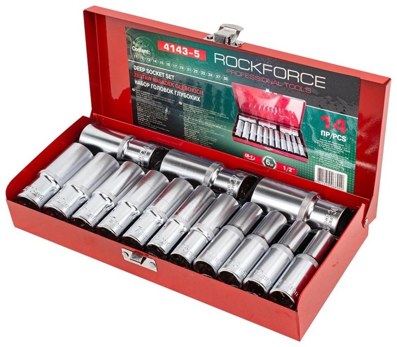 ROCKFORCE набор торцевых головок 1/2 RF-4143-5 14 шт купить,0