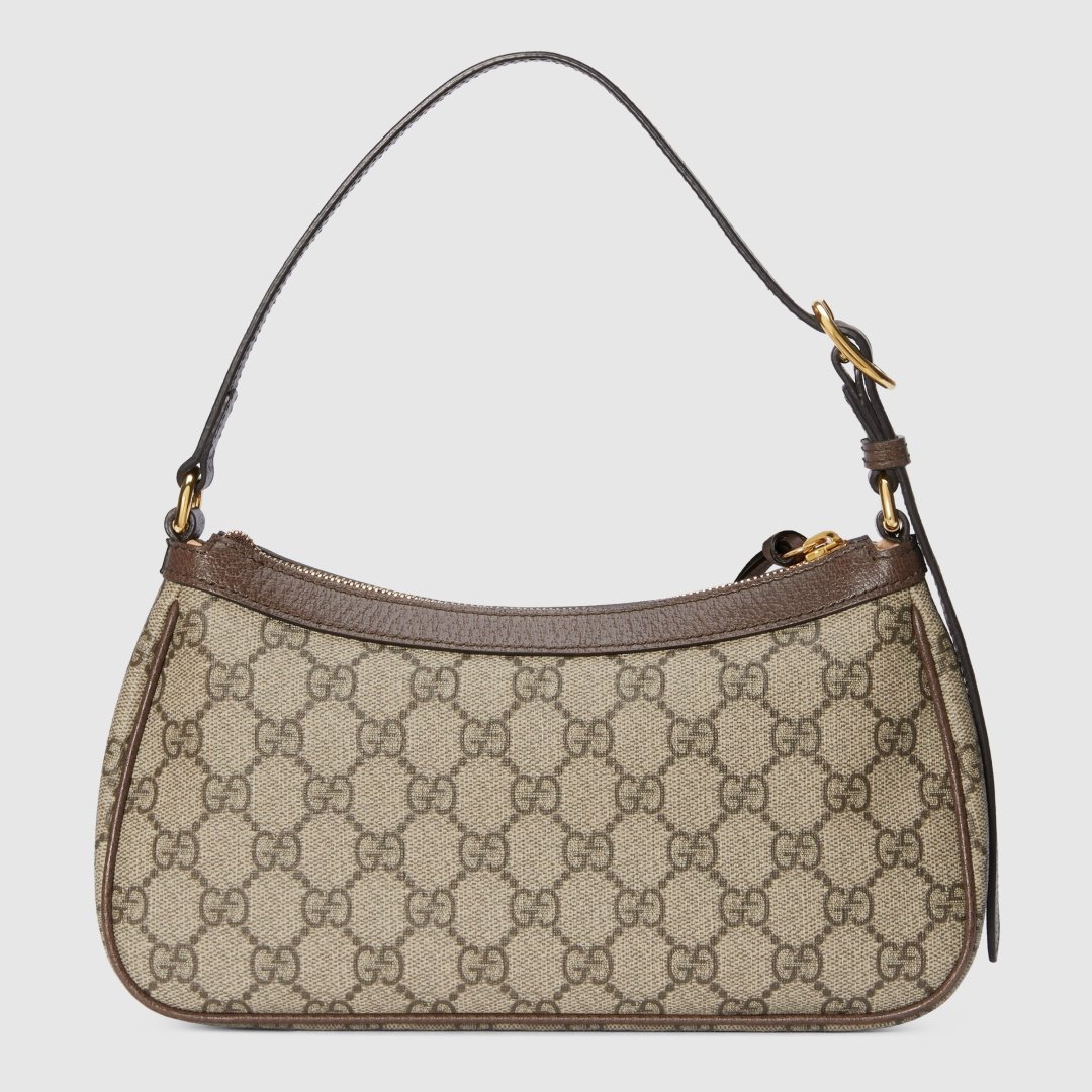 Сумка багет GUCCI натуральная кожа, канвас бежевый, коричневый - ForteMarket Сумка багет GUCCI натуральная кожа, канвас бежевый, коричневый купить,0