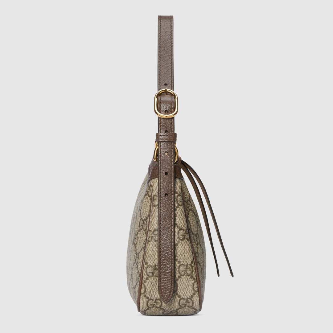 Сумка багет GUCCI натуральная кожа, канвас бежевый, коричневый - ForteMarket Сумка багет GUCCI натуральная кожа, канвас бежевый, коричневый купить,0