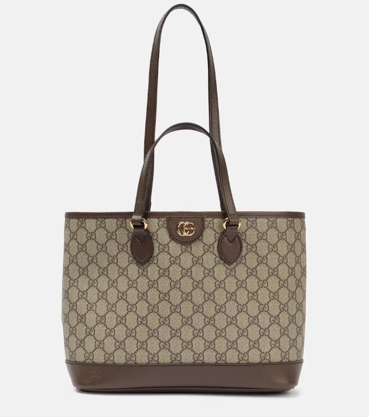 Сумка тоут GUCCI натуральная кожа бежевый, коричневый