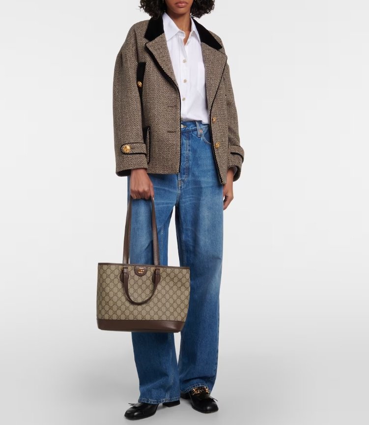Сумка тоут GUCCI натуральная кожа бежевый, коричневый купить,0