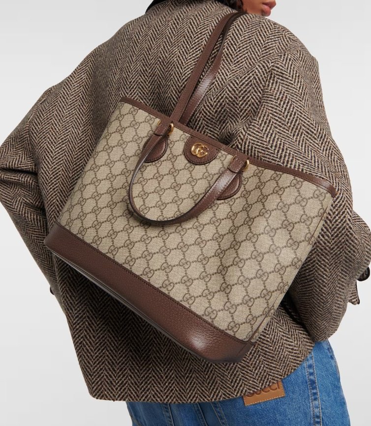 Сумка тоут GUCCI натуральная кожа бежевый, коричневый купить,0