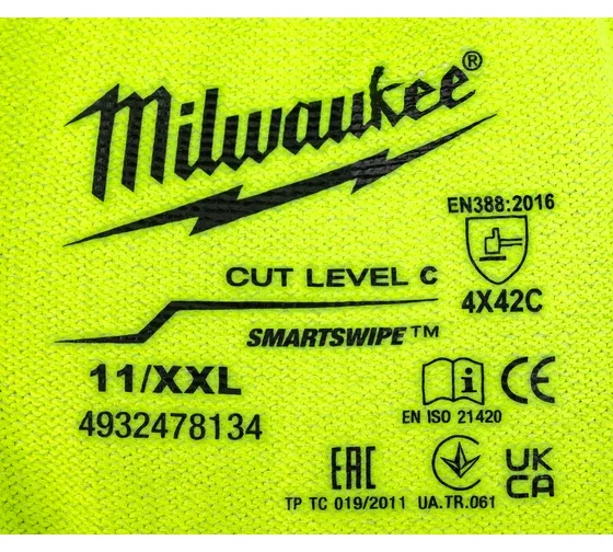 Перчатки Milwaukee 4932478134 черно-зеленые 11/XXL купить,NaN