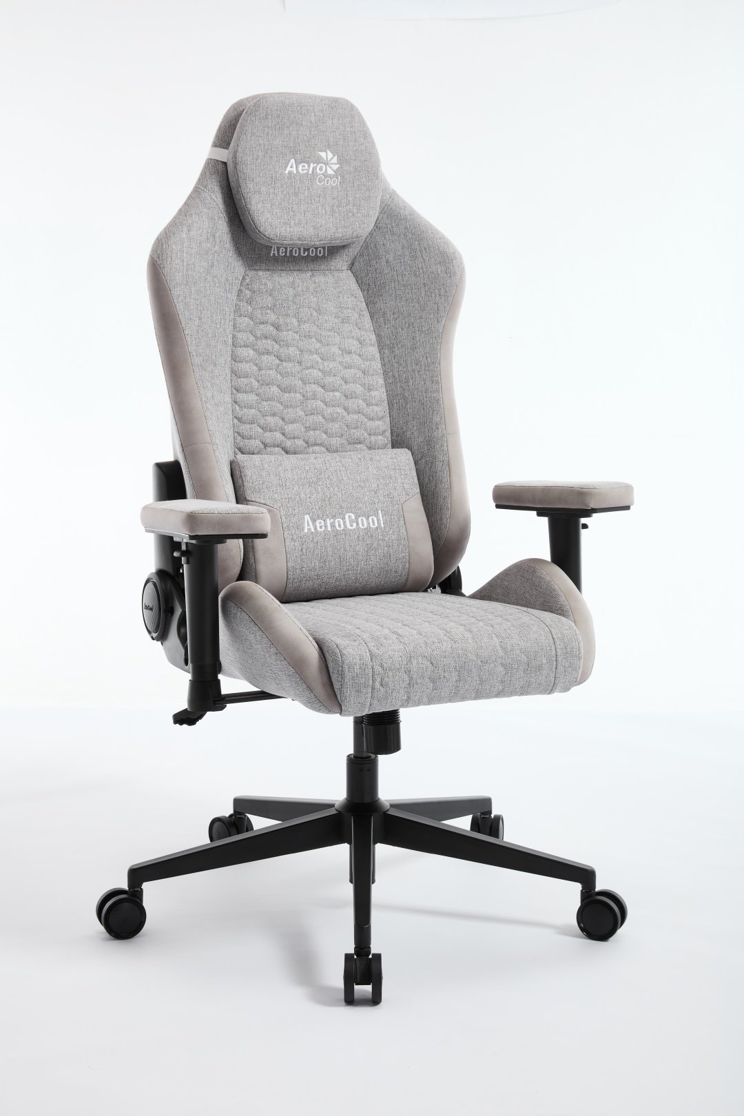 Игровое кресло AeroCool CROWN Loft Light Grey, черный, серый