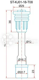 Наконечник катушки зажигания SAT STKJ0118T08
