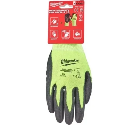 Перчатки Milwaukee 4932479721 черно-зеленые 7/S купить,NaN