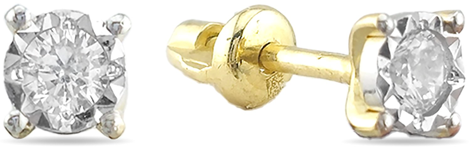 Пусеты GOLDOS 51016 вес 1 г золото, фианит купить,NaN