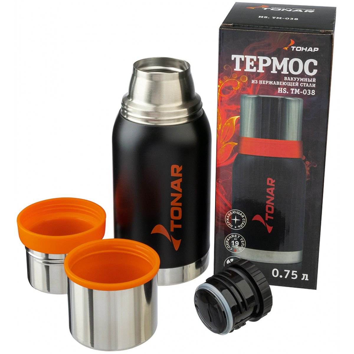 Термос Тонар Helios HS.TM-039 1л черный купить,NaN