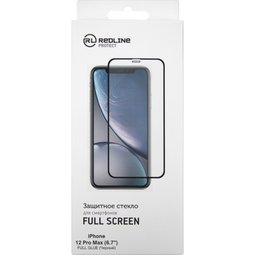 Стекло защитное Red Line Full Screen + Full Glue на iPhone 12 Pro Max черное