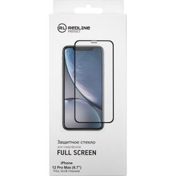 Стекло защитное Red Line Full Screen + Full Glue на iPhone 12 Pro Max черное