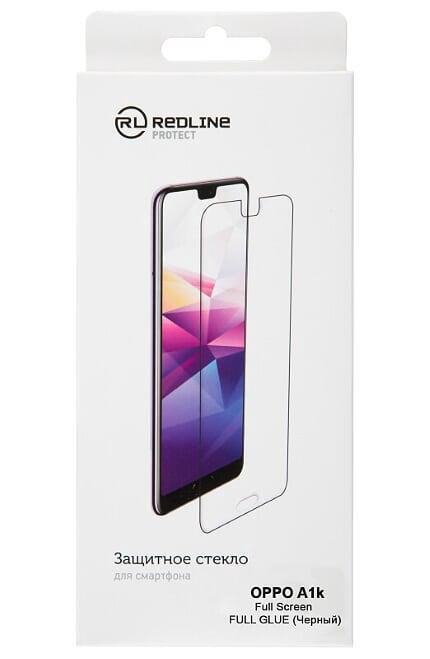 Стекло защитное Red Line Full Screen + Full Glue на Oppo A1k черное купить,NaN