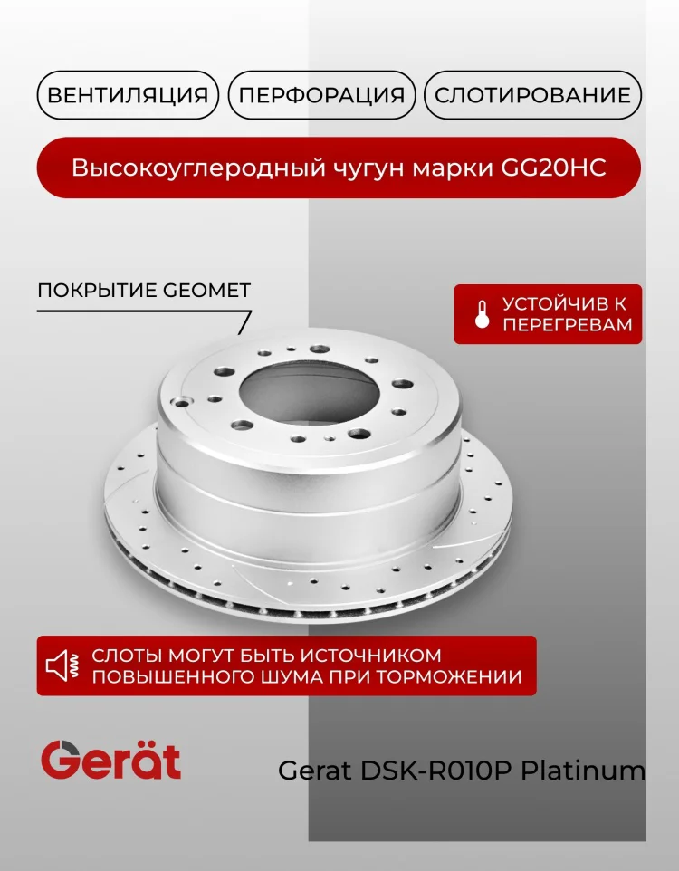 Диски задние Gerat DSK-R010P 2шт купить,81510